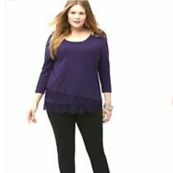 Lane Bryant Tops - LANE BRYANT PURPLE TOP SIZE 26/28